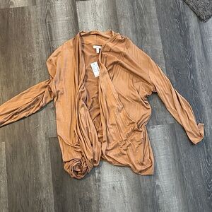 Rust Orange Drape Cardigan